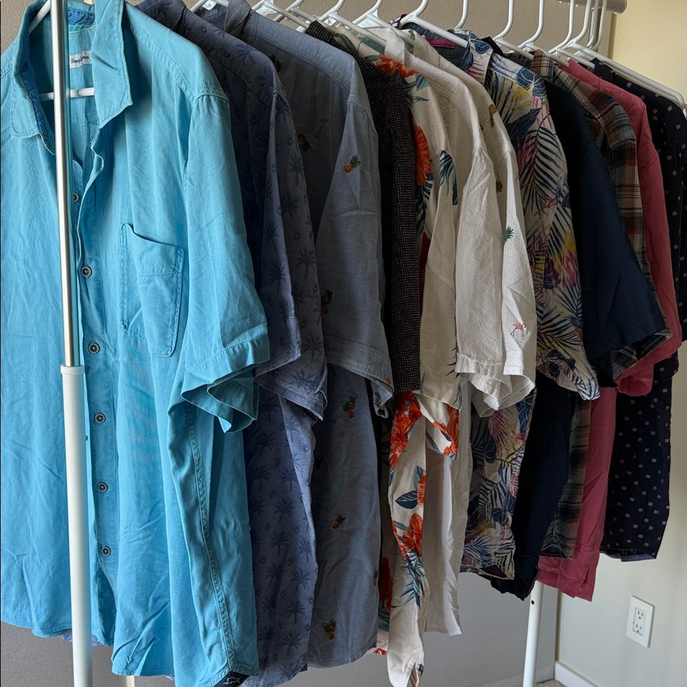 Lot of 11 Tommy Bahama short sleeve shirts, XXL-XXXL